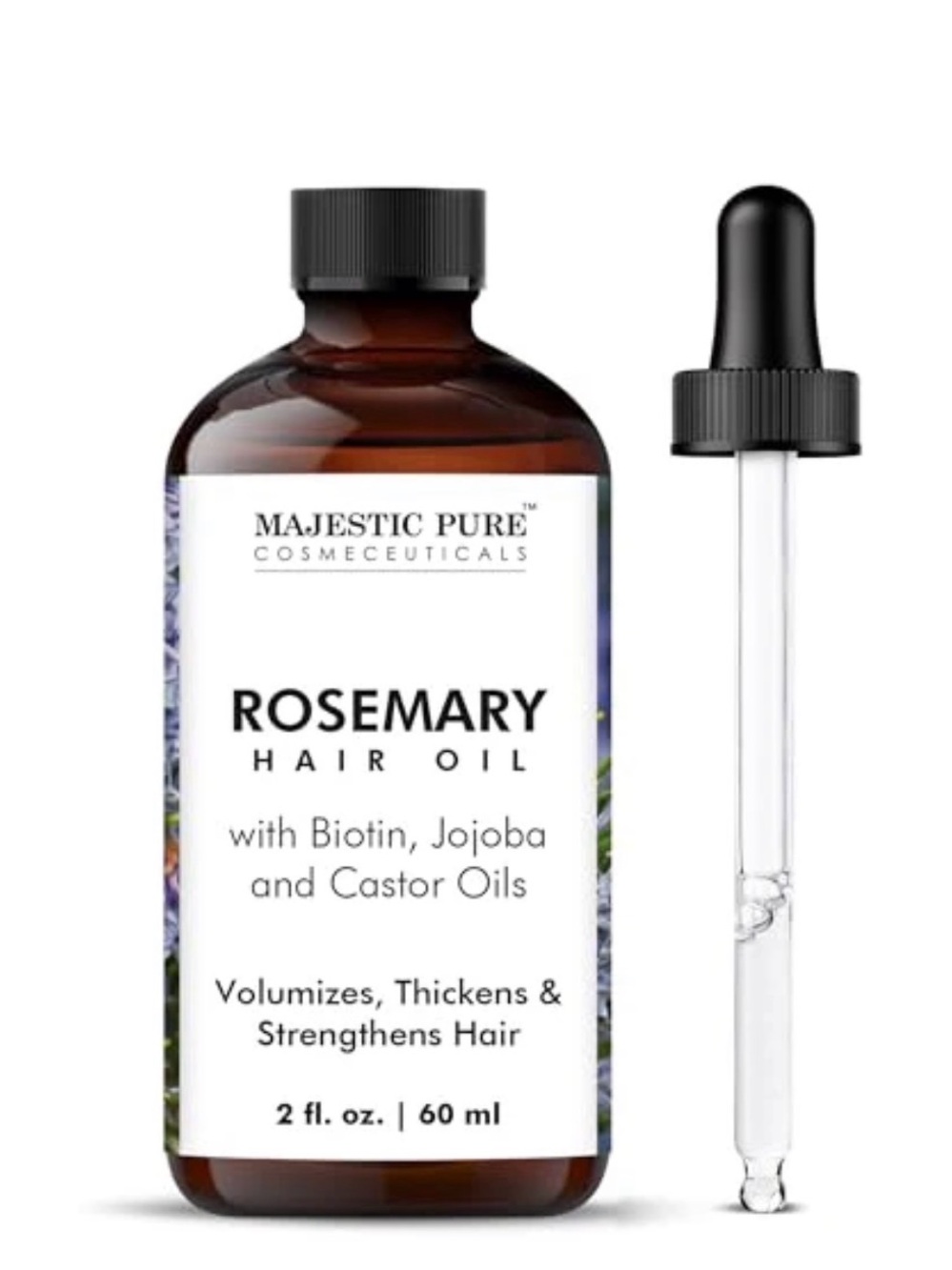 Majestic Pure 100% Pure Rosemary Oil for Hair Growth - Strengthening, Nourishing
